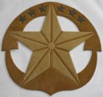 Navy Star Cut From Shaw & Lees Carpet Shown Prior To Installation